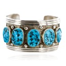 Collectable Handmade Certified Authentic Navajo .925 Sterling Silver Turquoise Native American Cuff Bracelet 12502