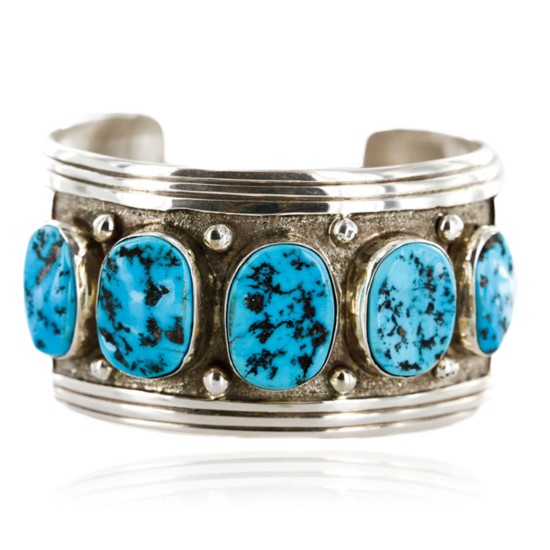 Collectable Handmade Certified Authentic Navajo .925 Sterling Silver Turquoise Native American Cuff Bracelet 12502