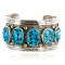 Collectable Handmade Certified Authentic Navajo .925 Sterling Silver Turquoise Native American Cuff Bracelet 12502