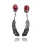 Coral .925 Sterling Silver Certified Authentic Navajo Native American Handmade Feather Post Earrings  18315-91