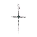 Cross .925 Sterling Silver Handmade Navajo Native American Natural Turquoise Pendant 24373