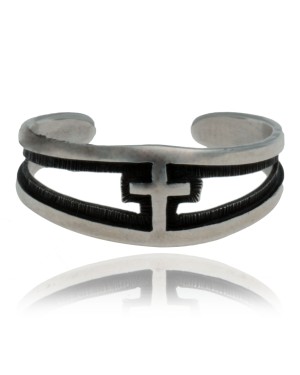 Cross .925 Sterling Silver Certified Authentic Hopi Native American Handmade Toe Ring 13234-1