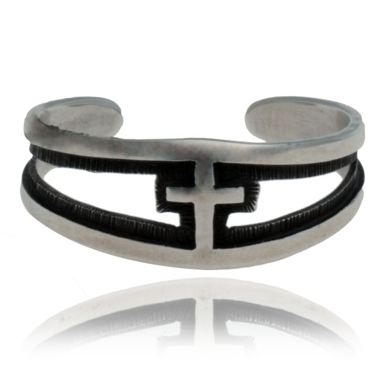Cross .925 Sterling Silver Certified Authentic Hopi Native American Handmade Toe Ring 13234-1