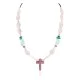Cross .925 Sterling Silver Navajo Natural Turquoise Opalite Pink Quartz Charoite Native American Necklace 750237-10 Cross .925 Sterling Silver Navajo Natural Turquoise Opalite Pink Quartz Charoite Native American Necklace 750237-10