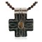 Cross .925 Sterling Silver Nickel Handmade Certified Authentic Navajo Natural Turquoise Tigers Eye Native American Necklace 18225-15786-101