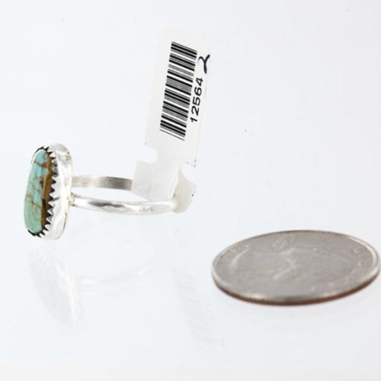 Delicate $130 .925 Sterling Silver Handmade Certified Authentic Navajo Turquoise Native American Ring  390756083285
