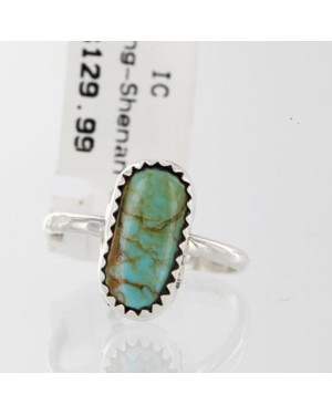 Delicate $130 .925 Sterling Silver Handmade Certified Authentic Navajo Turquoise Native American Ring  390756083285