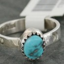 Delicate .925 Sterling Silver Handmade Navajo Turquoise Native American Ring 390682986877