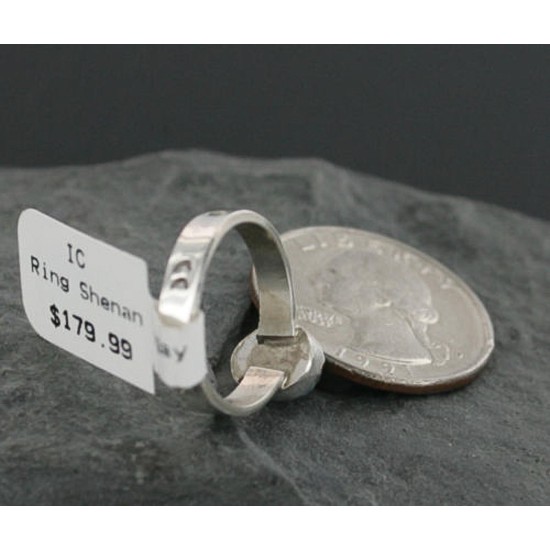 Delicate $180 .925 Sterling Silver Handmade Certified Authentic Navajo Turquoise Native American Ring  390682986877
