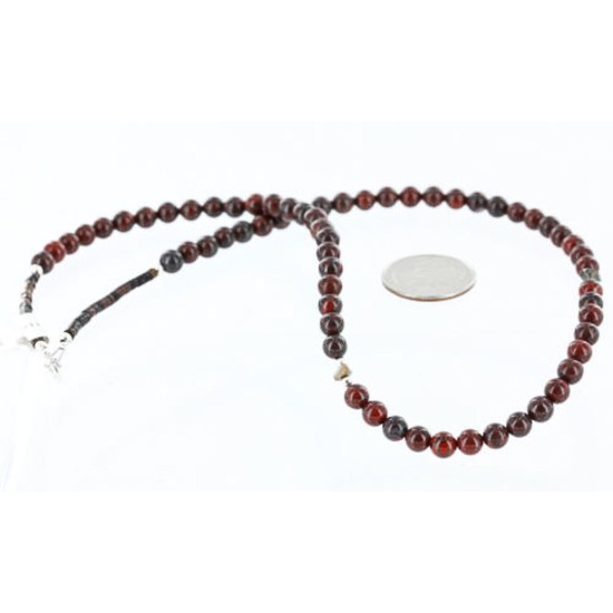 Certified Authentic Navajo .925 Sterling Silver Natural Turquoise and Jasper Native American Necklace 371002535876