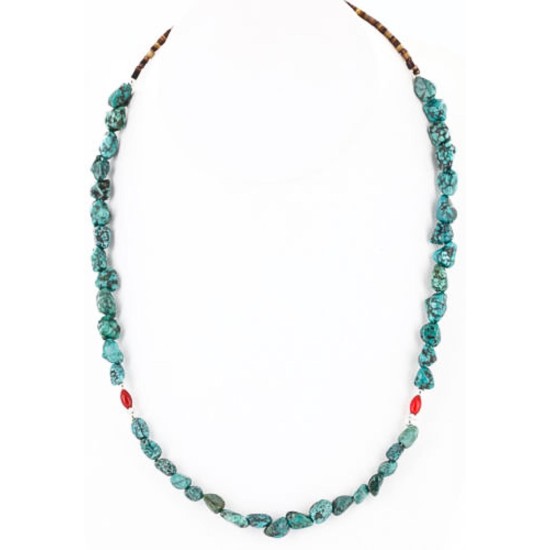 Certified Authentic Navajo .925 Sterling Silver Spider Web Turquoise Coral Native American Necklace 371009851988