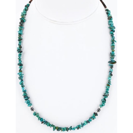 Certified Authentic Navajo .925 Sterling Silver Natural Turquoise Hematite Native American Necklace 371313869359