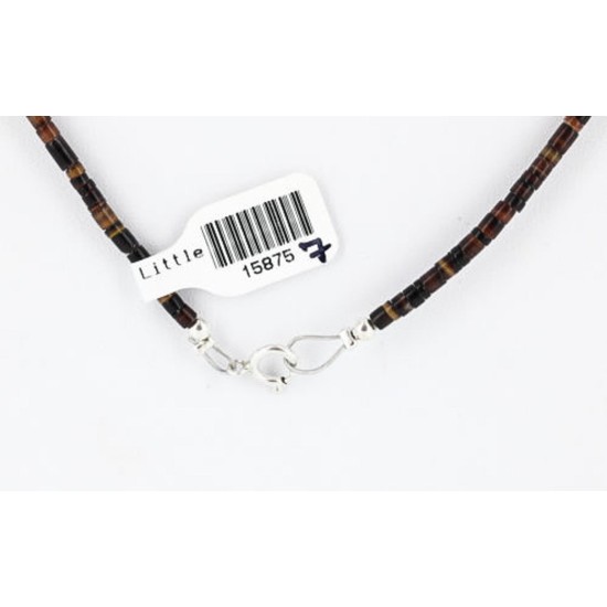 Certified Authentic Navajo .925 Sterling Silver Natural Turquoise Hematite Native American Necklace 371313869359
