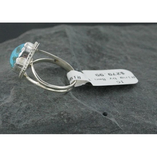 Delicate $280 Handmade Certified Authentic Navajo .925 Sterling Silver Turquoise Native American Ring  370922488474