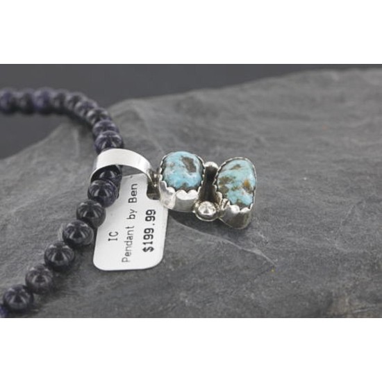 Delicate $380 Handmade Certified Authentic Navajo .925 Sterling Silver Natural Turquoise Native American Necklace 390741477262