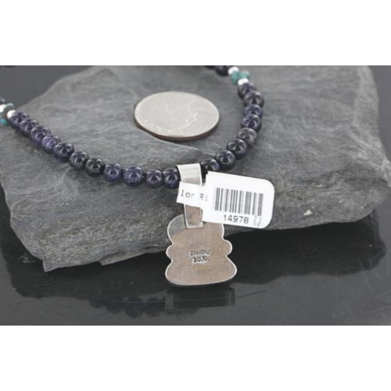 Delicate $380 Handmade Certified Authentic Navajo .925 Sterling Silver Natural Turquoise Native American Necklace 390741477262
