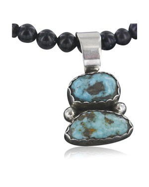 Delicate $380 Handmade Certified Authentic Navajo .925 Sterling Silver Natural Turquoise Native American Necklace 390741477262