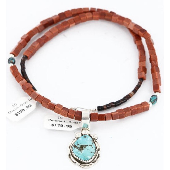Handmade Certified Authentic Navajo .925 Sterling Silver Turquoise Native American Necklace 371014333648