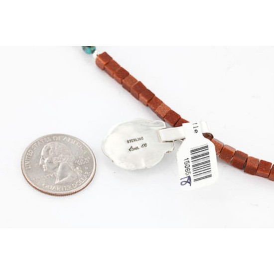 Handmade Certified Authentic Navajo .925 Sterling Silver Turquoise Native American Necklace 371014333648