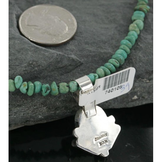 Delicate $430 Handmade Certified Authentic Navajo .925 Sterling Silver and Turquoise Native American Necklace 390683080363 Delicate $430 Handmade Certified Authentic Navajo .925 Sterling Silver and Turquoise Native American Necklace 390683080363