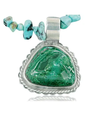Delicate Handmade Navajo .925 Sterling Silver Natural Turquoise Native American Necklace 390717355751