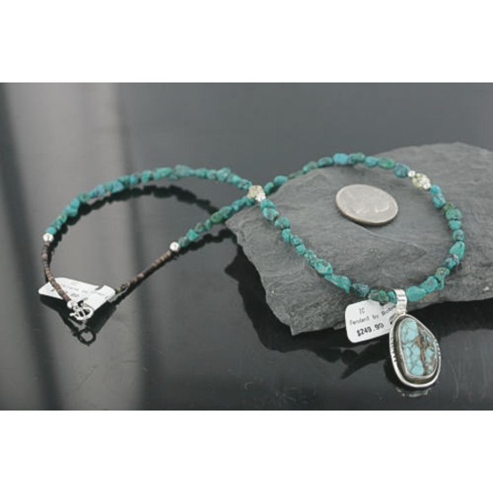Handmade Certified Authentic Navajo .925 Sterling Silver Turquoise Native American Necklace 390713371501