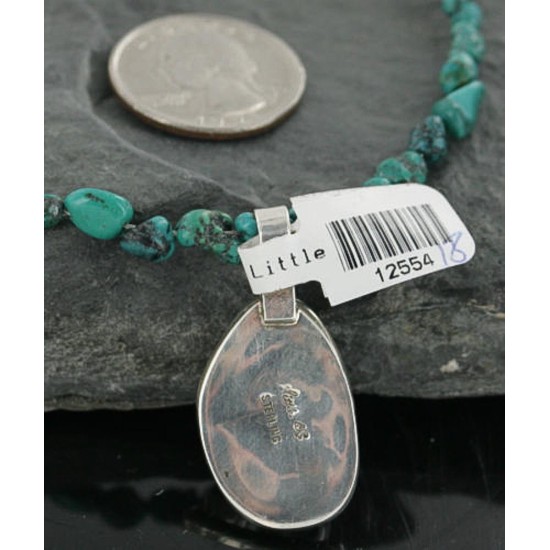 Handmade Certified Authentic Navajo .925 Sterling Silver Turquoise Native American Necklace 390713371501