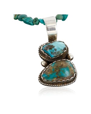 Delicate $460 Handmade Certified Authentic Navajo .925 Sterling Silver and Turquoise Native American Necklace 390738003311
