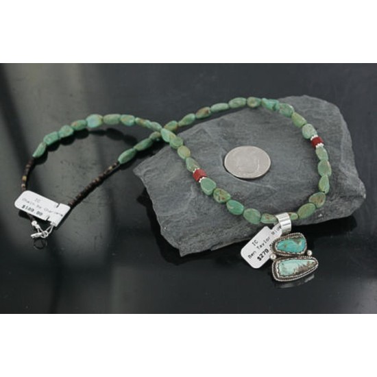 Handmade Certified Authentic Navajo .925 Sterling Silver Turquoise Native American Necklace 390682452881