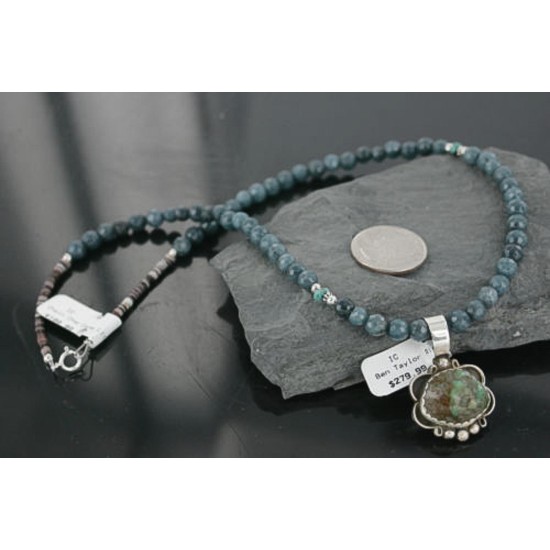 Delicate $480 Handmade Certified Authentic Navajo .925 Sterling Silver Natural Turquoise Native American Necklace 370962257388