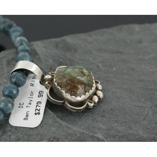 Delicate $480 Handmade Certified Authentic Navajo .925 Sterling Silver Natural Turquoise Native American Necklace 370962257388