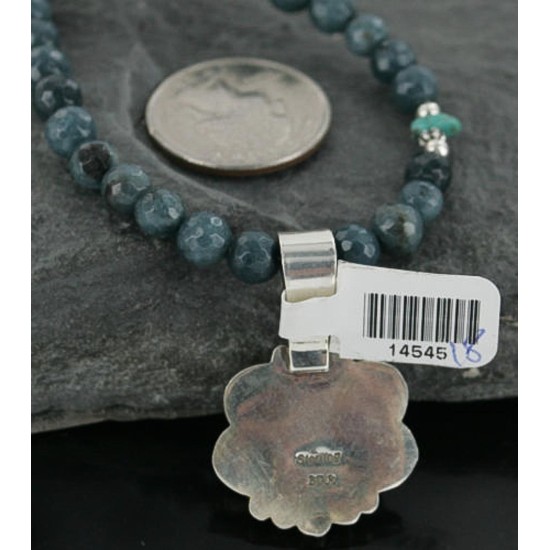 Delicate $480 Handmade Certified Authentic Navajo .925 Sterling Silver Natural Turquoise Native American Necklace 370962257388