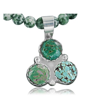 Delicate $500 Handmade Certified Authentic Navajo .925 Sterling Silver Turquoise Native American Necklace 390682948754