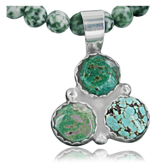 Delicate $500 Handmade Certified Authentic Navajo .925 Sterling Silver Turquoise Native American Necklace 390682948754