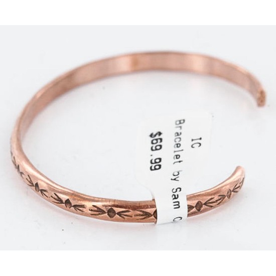 Handmade Certified Authentic Navajo Handstamped Handmade Copper Native American Bracelet 371026847766