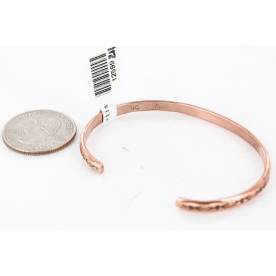 Handmade Certified Authentic Navajo Handstamped Handmade Copper Native American Bracelet 371026847766