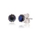 Delicate Blue Pearl Opal .925 Sterling Silver Certified Authentic Navajo Native American Handmade Stud Earrings 27104-141