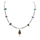 Delicate Certified Authentic Navajo .925 Sterling Silver Heishi Amethyst and Turquoise Native American Necklace 750160