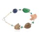 Delicate Certified Authentic Navajo .925 Sterling Silver Natural Turquoise Jasper Jade Lapis Native American Bracelet 12975-3