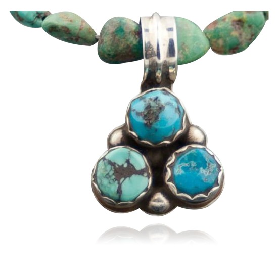 Delicate Handmade Certified Authentic Navajo .925 Sterling Silver and Turquoise Native American Necklace 390603321291