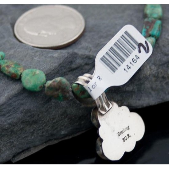 Delicate Handmade Certified Authentic Navajo .925 Sterling Silver and Turquoise Native American Necklace 390603321291