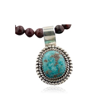 Delicate Handmade Certified Authentic Navajo .925 Sterling Silver Turquoise Native American Necklace 370875996293