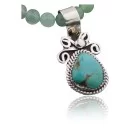 Delicate Handmade Navajo .925 Sterling Silver Turquoise Native American Necklace 390619935955