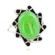 Delicate Navajo .925 Sterling Silver Handmade Gaspeite Native American Ring 13115-3 Delicate Navajo .925 Sterling Silver Handmade Gaspeite Native American Ring 13115-3