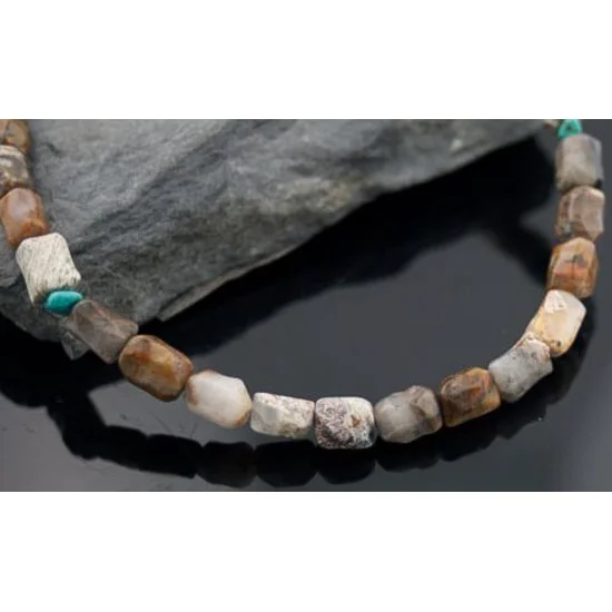 Delicate Traditional Navajo .925 Sterling Silver Jasper and Turquoise Native American Necklace 390605187214 Delicate Traditional Navajo .925 Sterling Silver Jasper and Turquoise Native American Necklace 390605187214