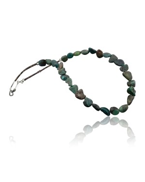 Delicate Traditional Certified Authentic Navajo Native .925 Sterling Silver Turquoise Native American Necklace 720100-6