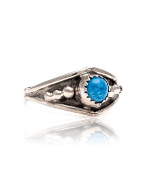 Denim Lapis .925 Sterling Silver Certified Authentic Navajo Native American Handmade Ring 13204-3
