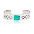Diamond Nickel Handmade Navajo Native American Natural Turquoise Cuff Bracelets 13019-9