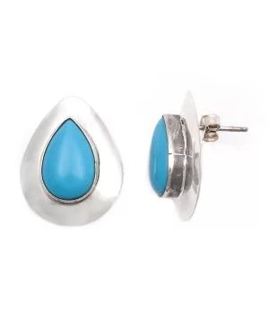 Drop .925 Sterling Silver Navajo Turquoise Earrings 18315-2