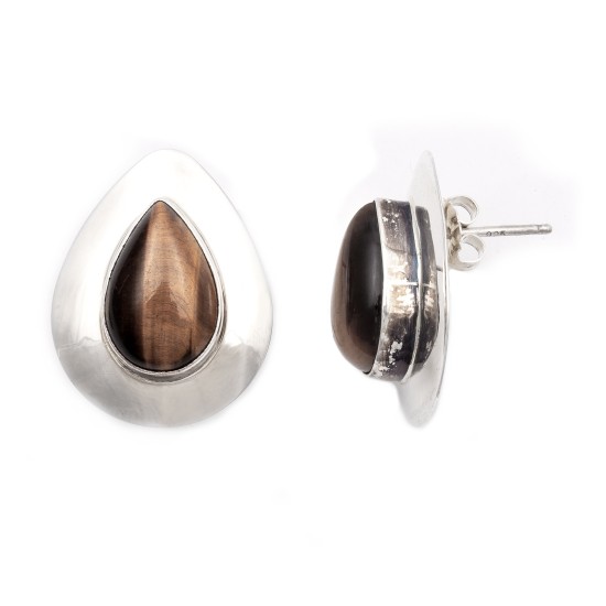 Drop .925 Starling Silver Certified Authentic Handmade Navajo Native American Tigers Eye Earrings 18315-1 Drop .925 Starling Silver Certified Authentic Handmade Navajo Native American Tigers Eye Earrings 18315-1